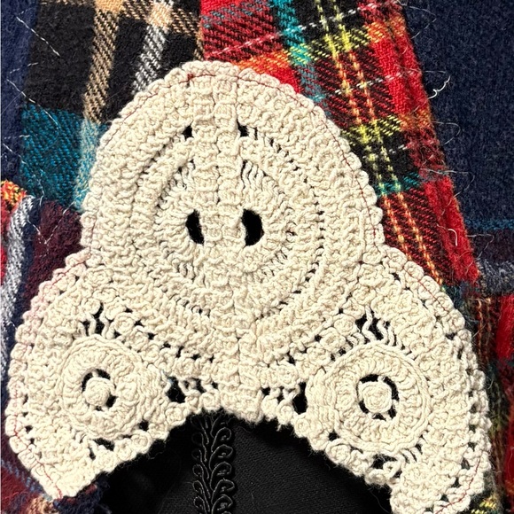 We The Free “Lost in Plaid” Patchwork Flannel Plaid Top with Lace Crochet Sides - Picture 7 of 16